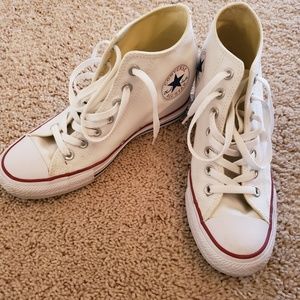 White Converse wedges